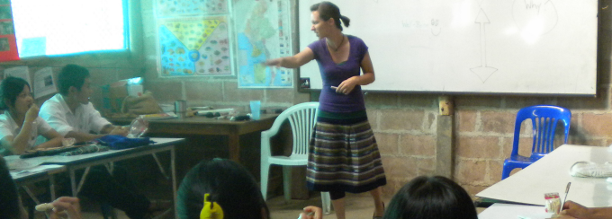 MSW student teaching overseas.