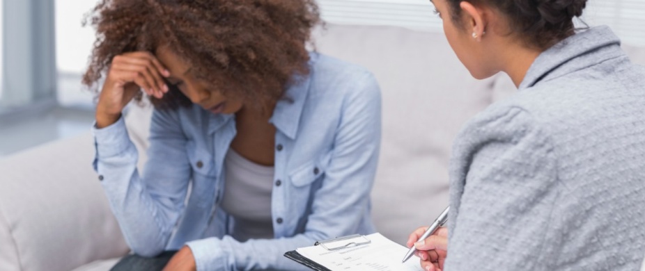 woman in therapy session.