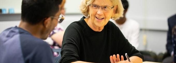 Man and woman working together.