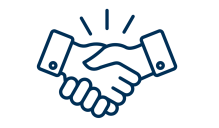 two hands shaking icon.