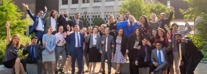 An excited group of Social Impact Fellows on UB North Campus.