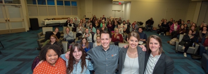 students at young alumni panel 2019.